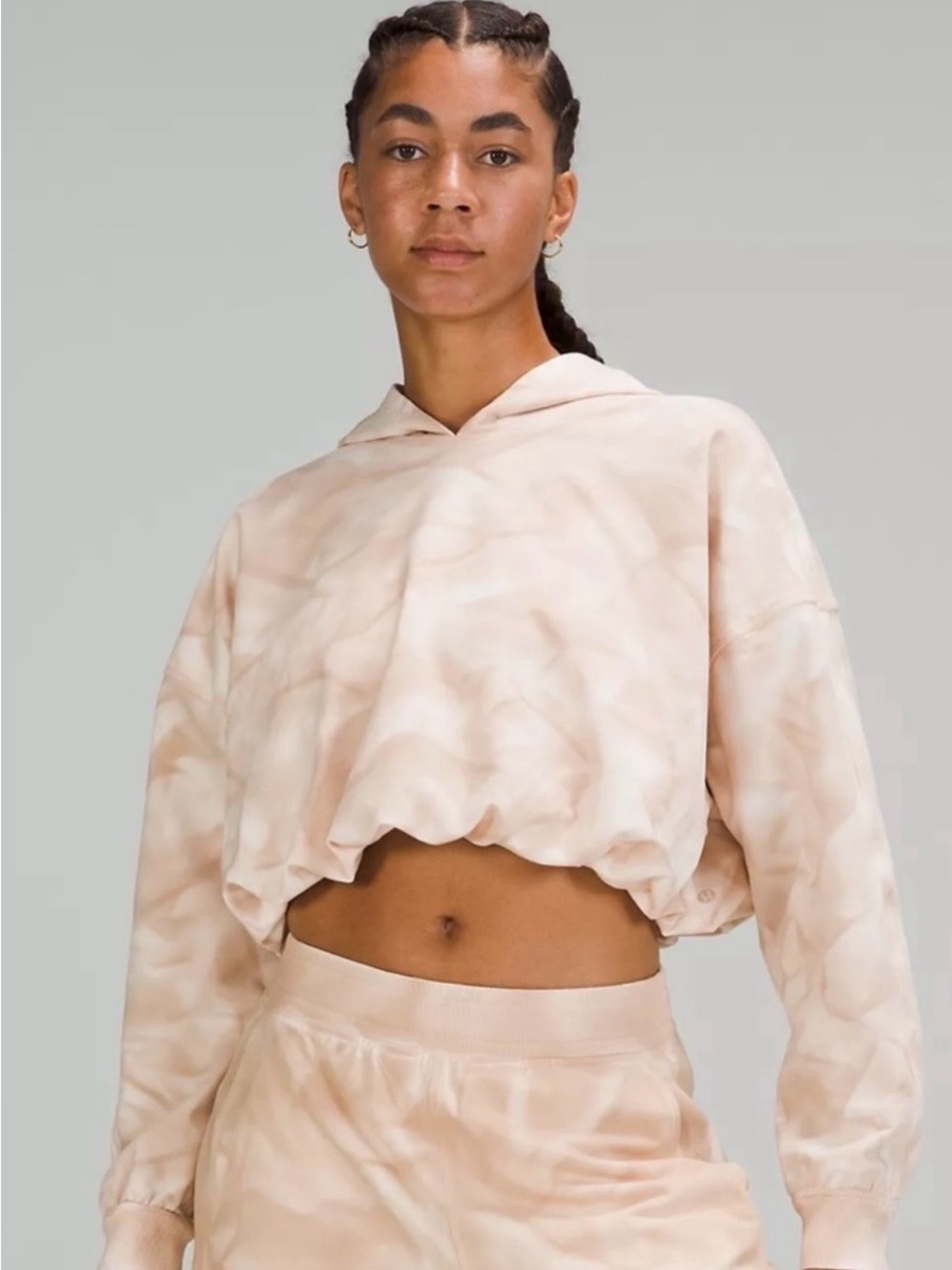 lululemon athletica Women's Cropped Tie-Dye Hoodie in Light Beige